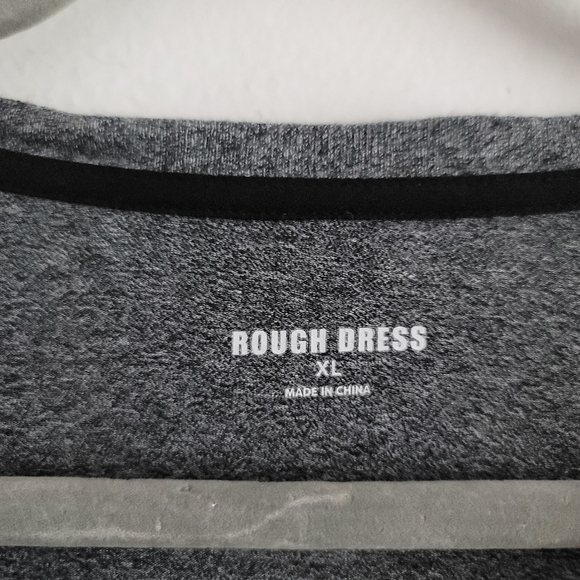 🍁 Rough Dress XL Gray Long Sleeve Casual V-Neck Shirt - Picture 3 of 7